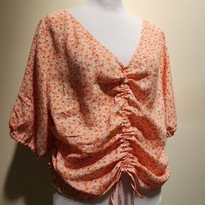 H&M Orange Floral Summer Crop Top Women's XL